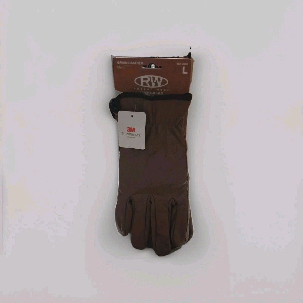 Rugged Wear Lined Buffalo Leather Gloves With 3M Thinsulate Insulation Size Lg.